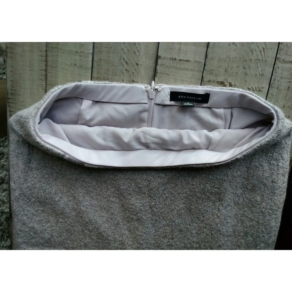 Ann Taylor 4 Buckle skirt metallic blush silver lined heavy winter pencil